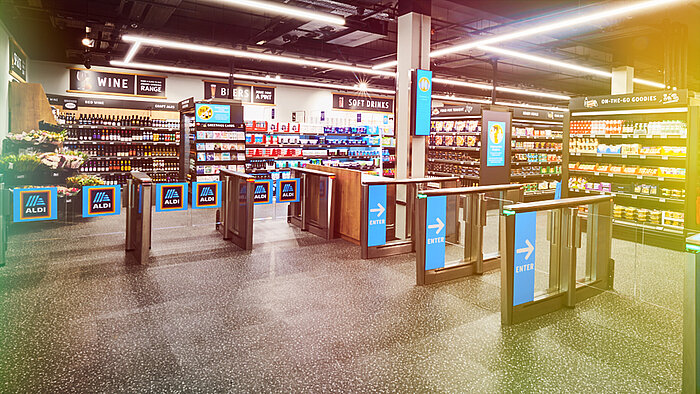 Entrance to the cashierless ALDI SÜD store in London
